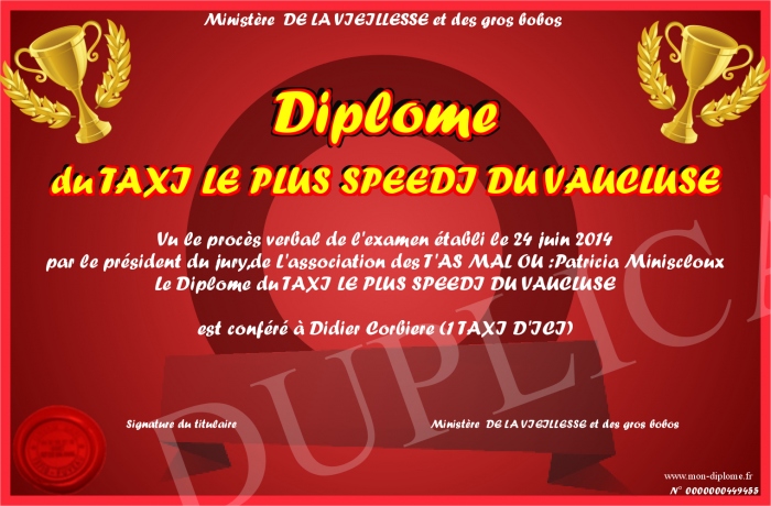 diplome taxi